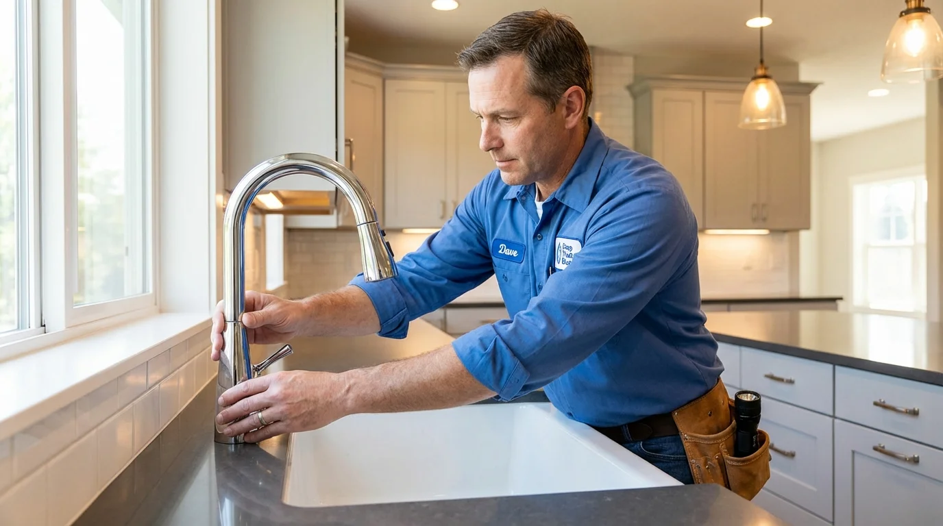 Kitchen faucet installation by Johns Plumbing LLC in East Syracuse